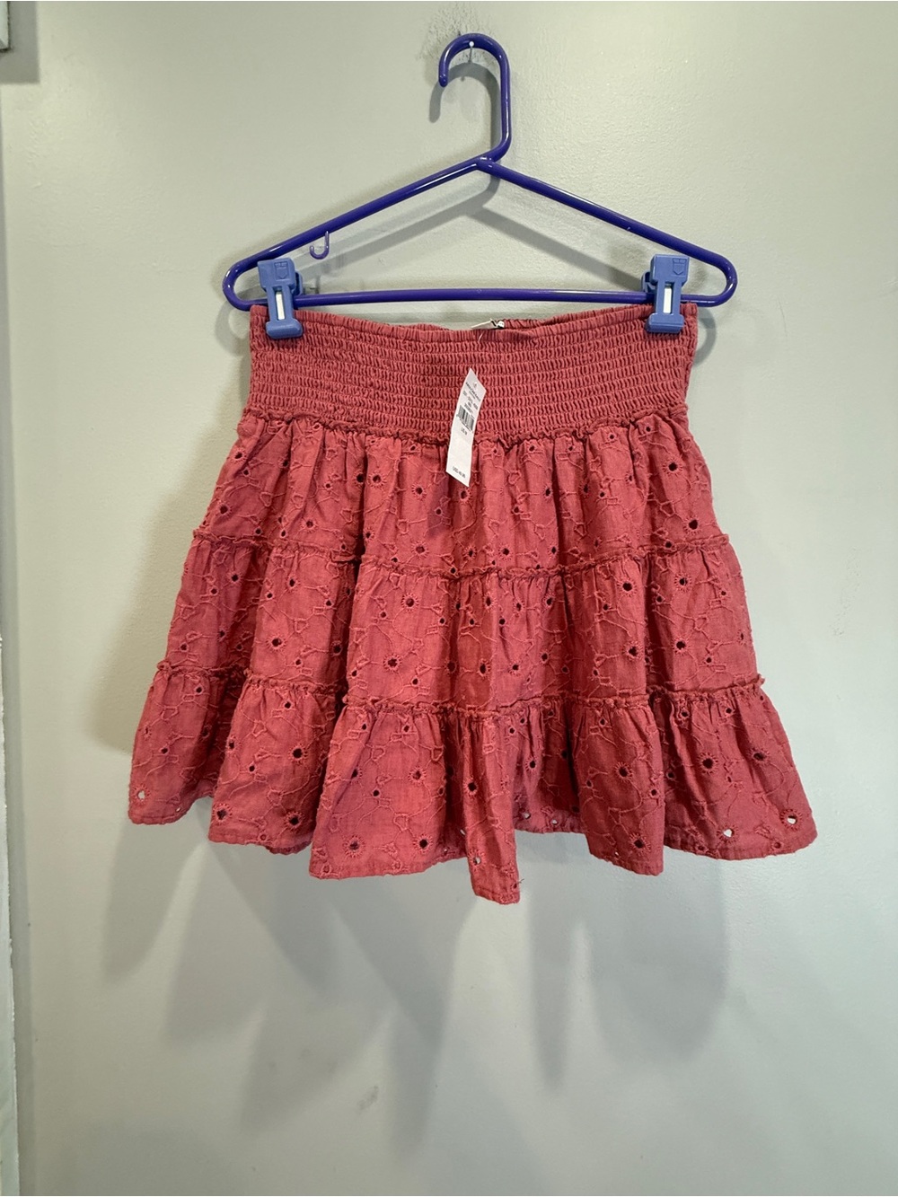 American Eagle Outfitters Rose Eyelet Tiered Maxi Skirt